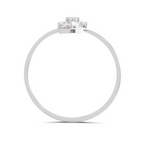 Sparkles Lab Grown Diamond 0.24 V-Shaped Floral Halo Ring| 14K White Gold
