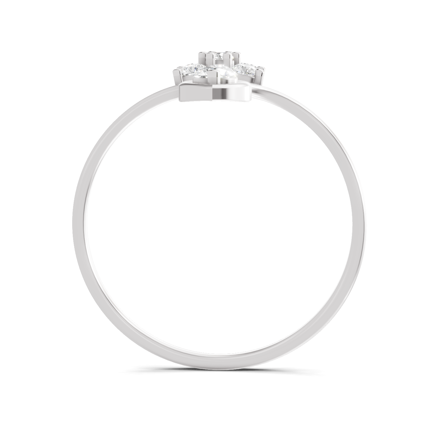 Sparkles Lab Grown Diamond 0.24 V-Shaped Floral Halo Ring| 14K White Gold