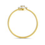 Sparkles Lab Grown Diamond 0.24 V-Shaped Floral Halo Ring| 14K Yellow Gold