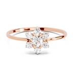 Sparkles Lab Grown Diamond 0.24 Snowflake Cluster Ring| 14K Rose Gold