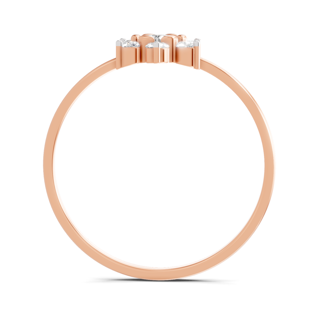 Sparkles Lab Grown Diamond 0.24 Snowflake Cluster Ring| 14K Rose Gold