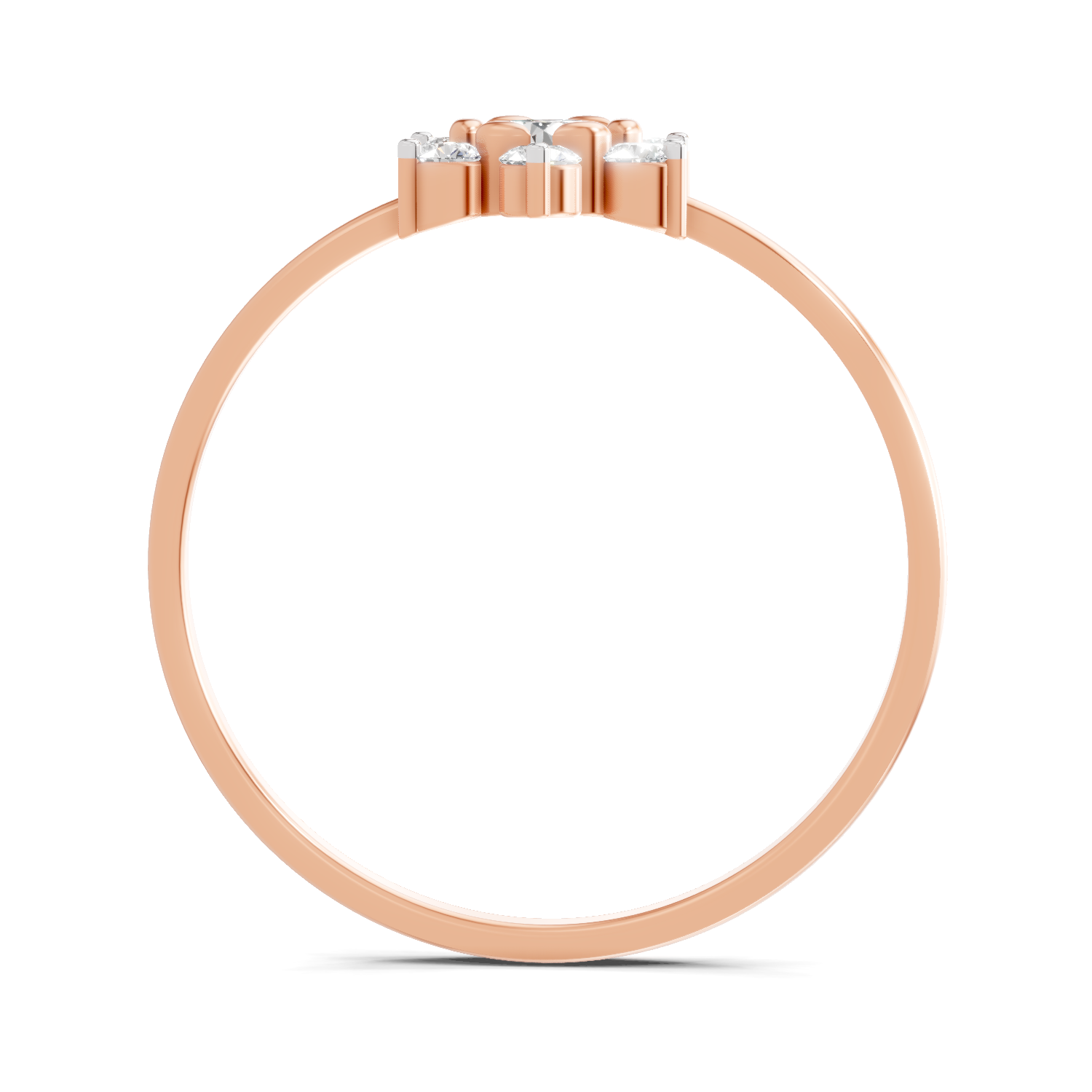 Sparkles Lab Grown Diamond 0.24 Snowflake Cluster Ring| 14K Rose Gold