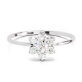 Sparkles Lab Grown Diamond 0.24 Snowflake Cluster Ring| 14K White Gold