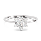 Sparkles Lab Grown Diamond 0.24 Snowflake Cluster Ring| 14K White Gold