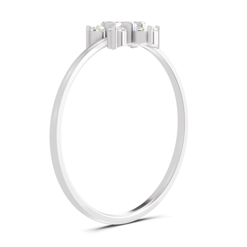 Sparkles Lab Grown Diamond 0.24 Snowflake Cluster Ring| 14K White Gold