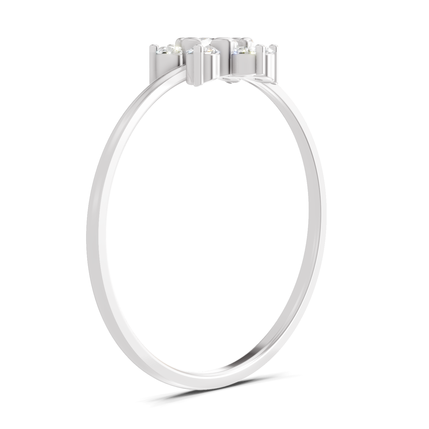 Sparkles Lab Grown Diamond 0.24 Snowflake Cluster Ring| 14K White Gold