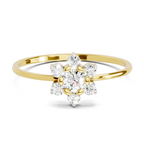 Sparkles Lab Grown Diamond 0.24 Snowflake Cluster Ring| 14K Yellow Gold