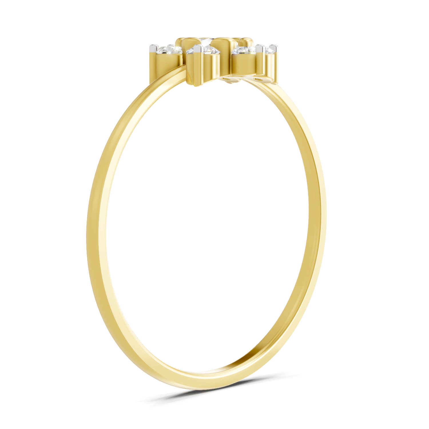 Sparkles Lab Grown Diamond 0.24 Snowflake Cluster Ring| 14K Yellow Gold