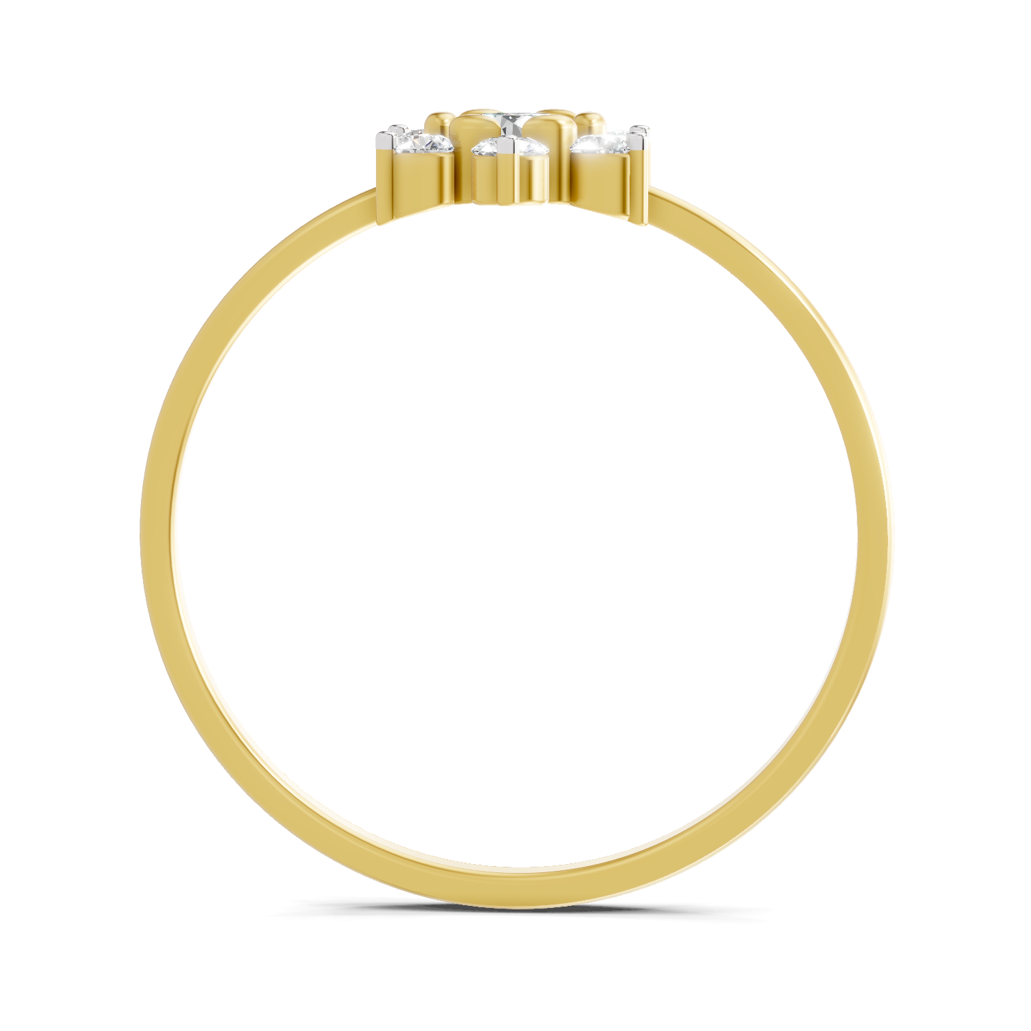 Sparkles Lab Grown Diamond 0.24 Snowflake Cluster Ring| 14K Yellow Gold
