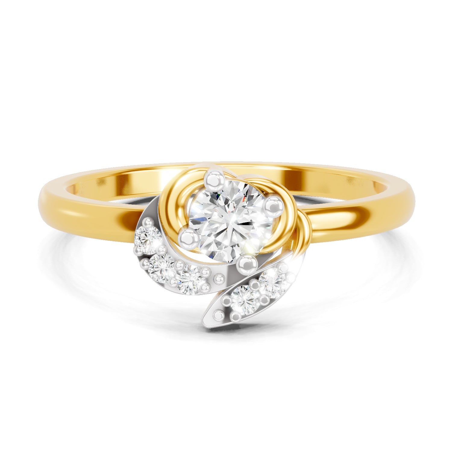 0.25 Carat  | 925 Sterling Silver Gold Plated Fashion Ring