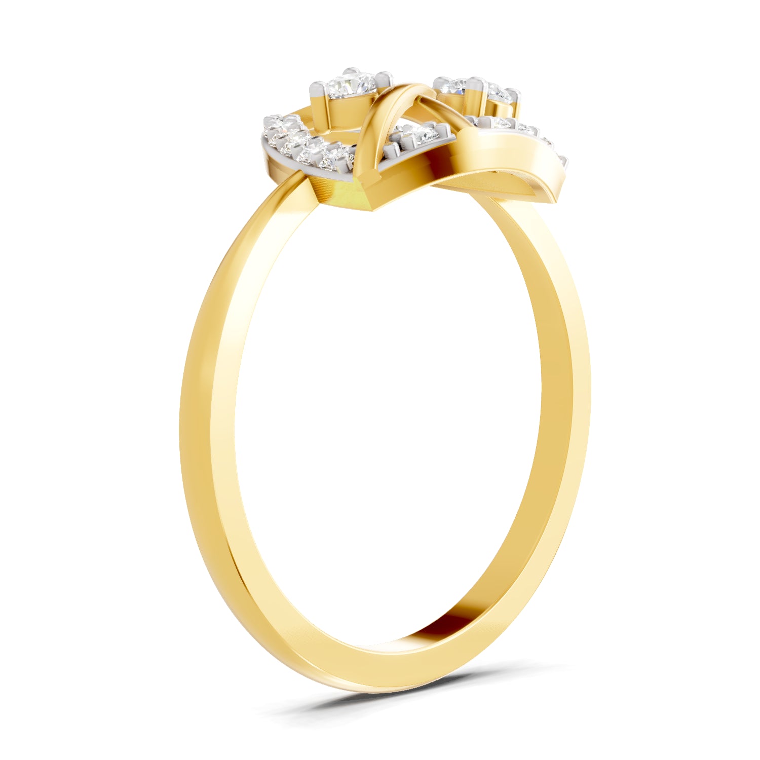 0.26 Carat  | 925 Sterling Silver Gold Plated Fashion Ring