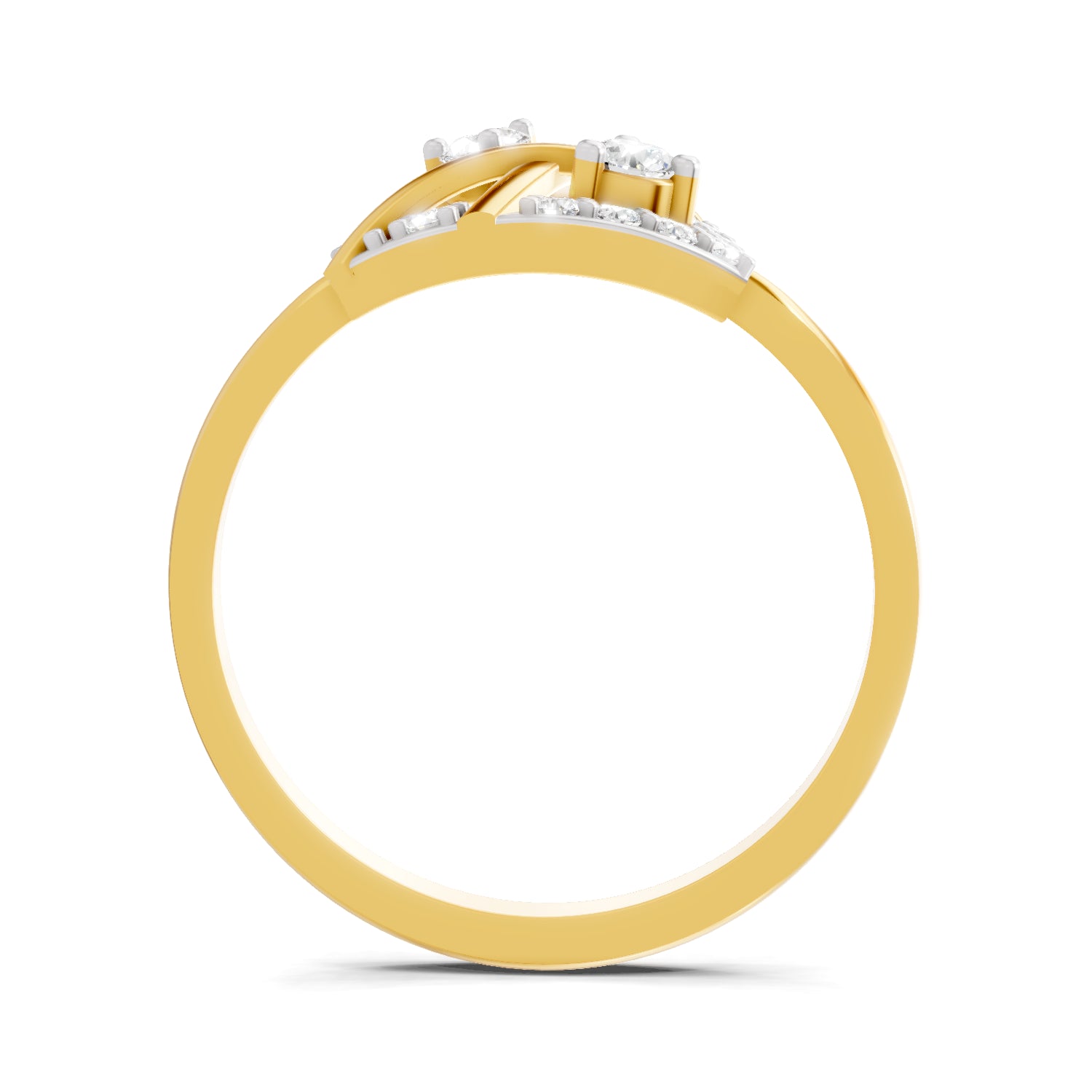 0.26 Carat  | 925 Sterling Silver Gold Plated Fashion Ring