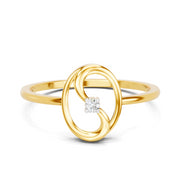 0.02 Carat  | 925 Sterling Silver Gold Plated Oval Fashion Ring