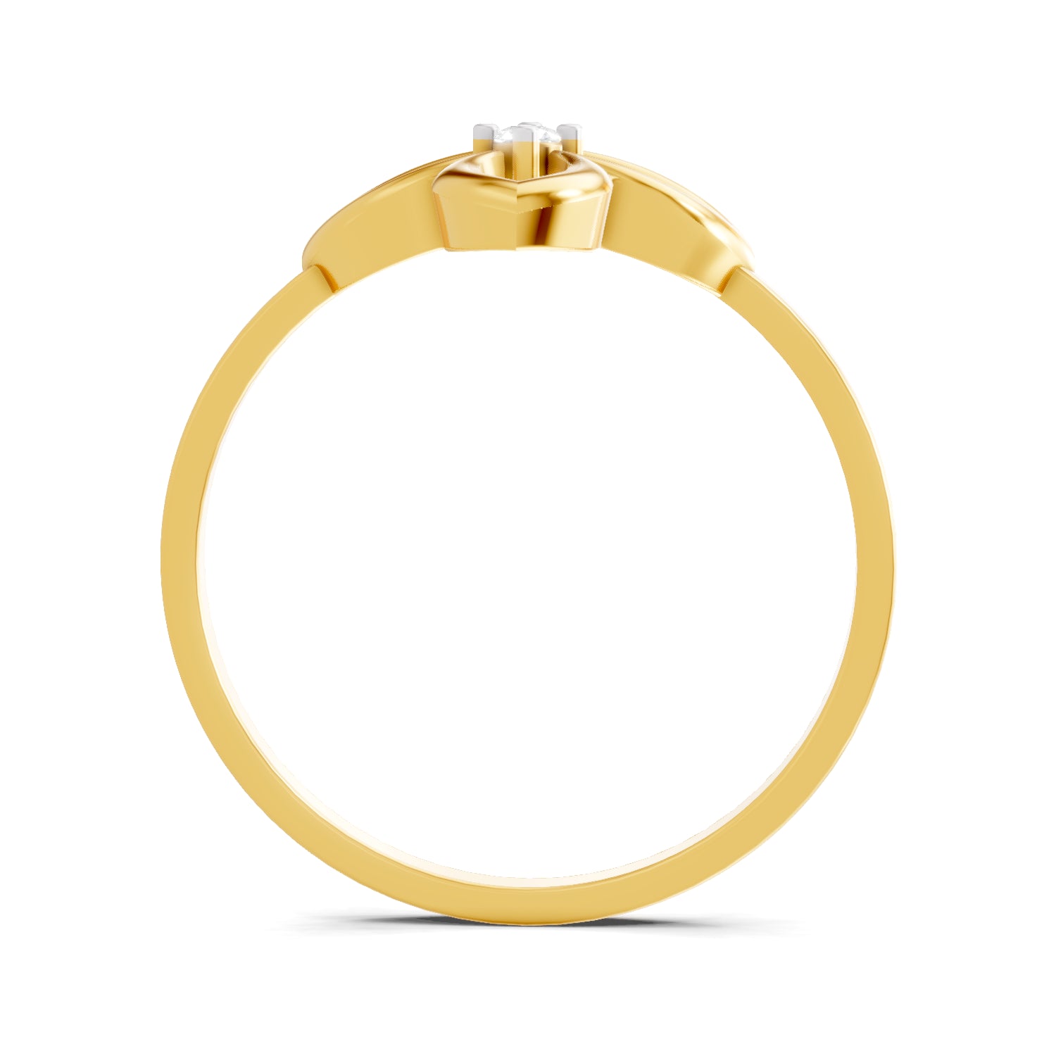 0.01 Carat  | 925 Sterling Silver Gold Plated Floral Ring