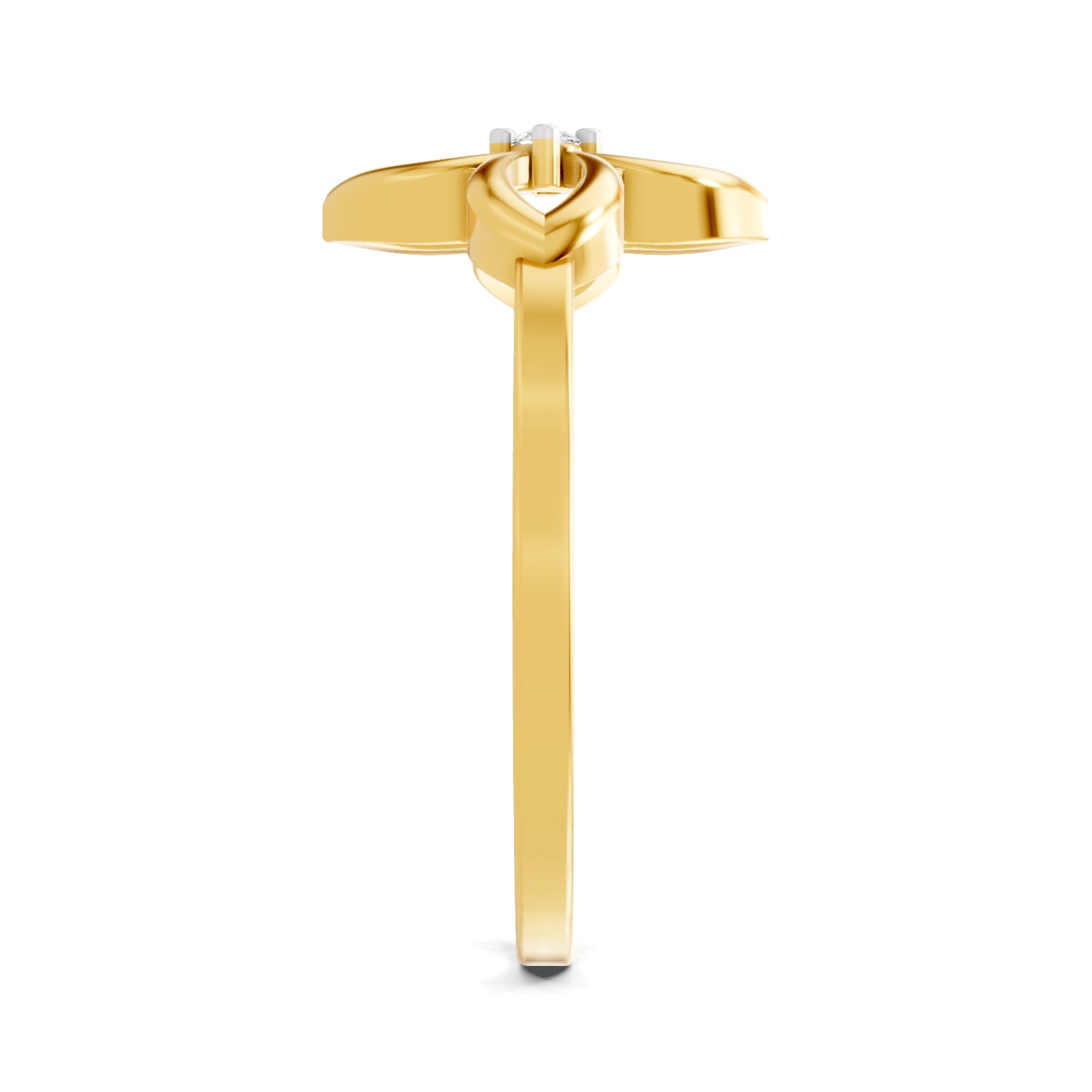 0.01 Carat  | 925 Sterling Silver Gold Plated Floral Ring