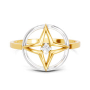 0.02 Carat  | 925 Sterling Silver Gold Plated Star Fashion Ring
