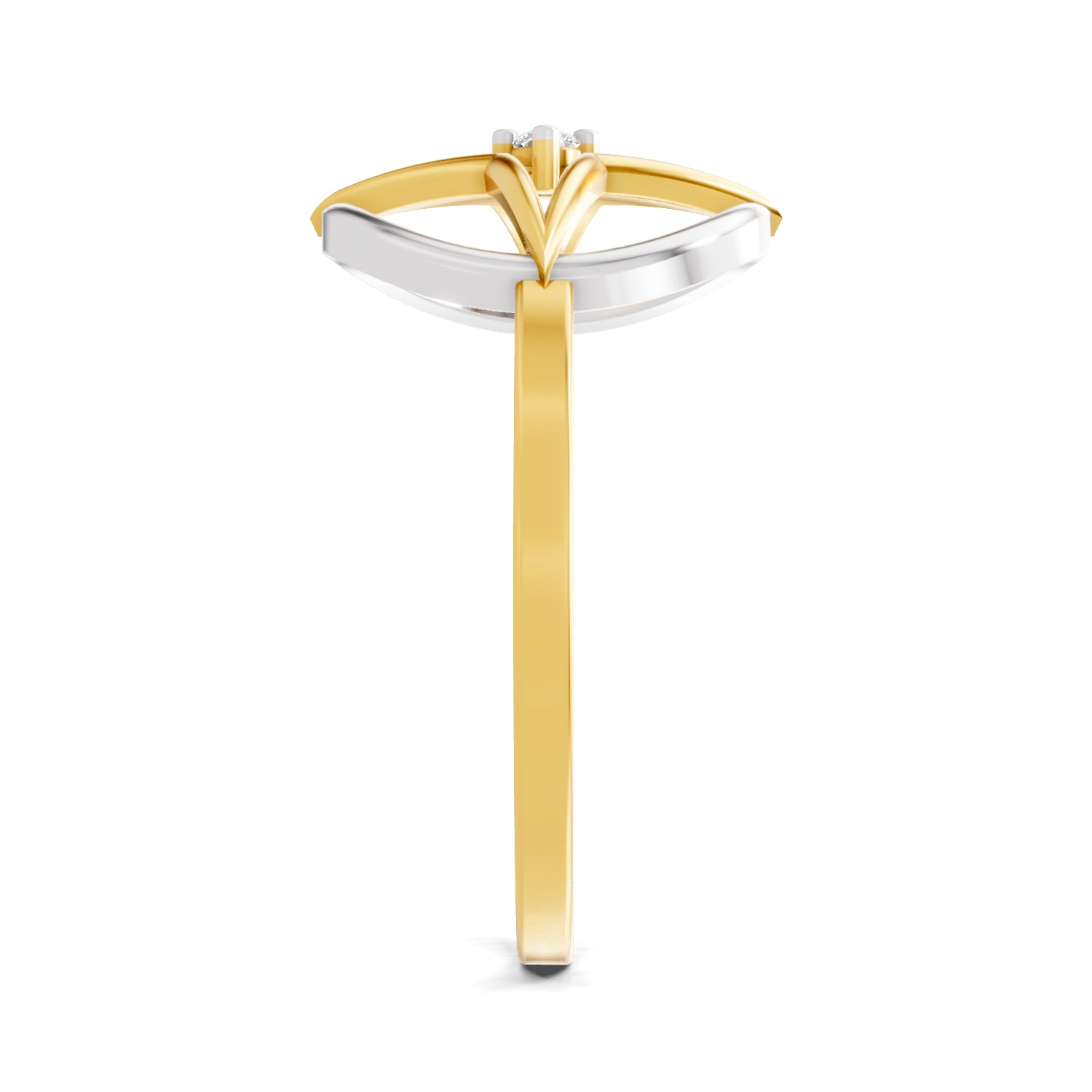 0.02 Carat  | 925 Sterling Silver Gold Plated Star Fashion Ring