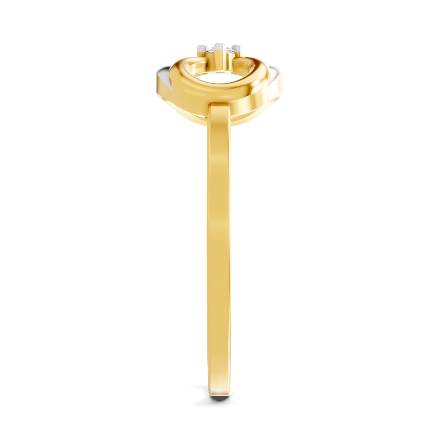 0.02 Carat  | 925 Sterling Silver Gold Plated Ring