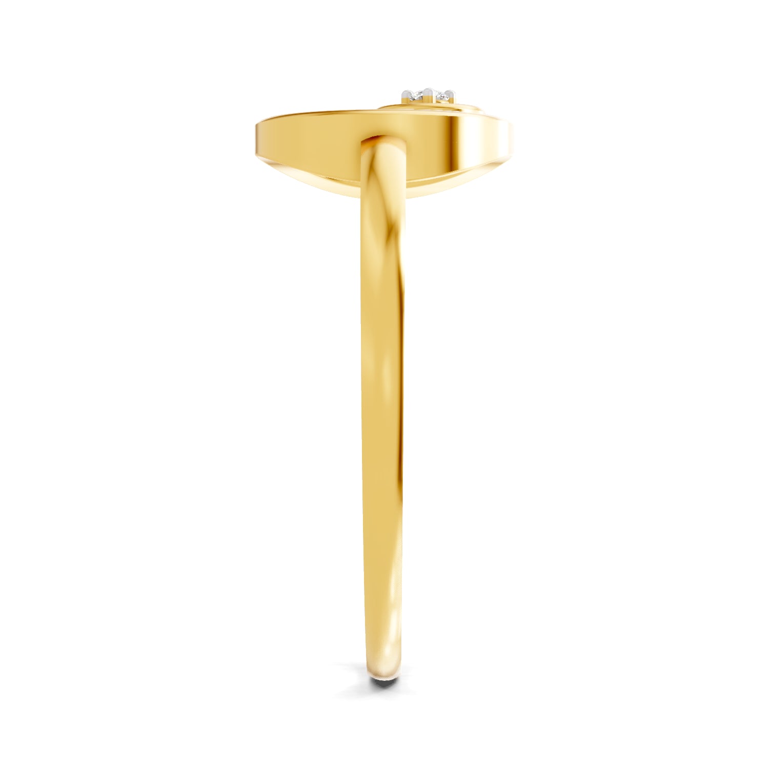 0.02 Carat  | 925 Sterling Silver Gold Plated Circle Fashion Ring