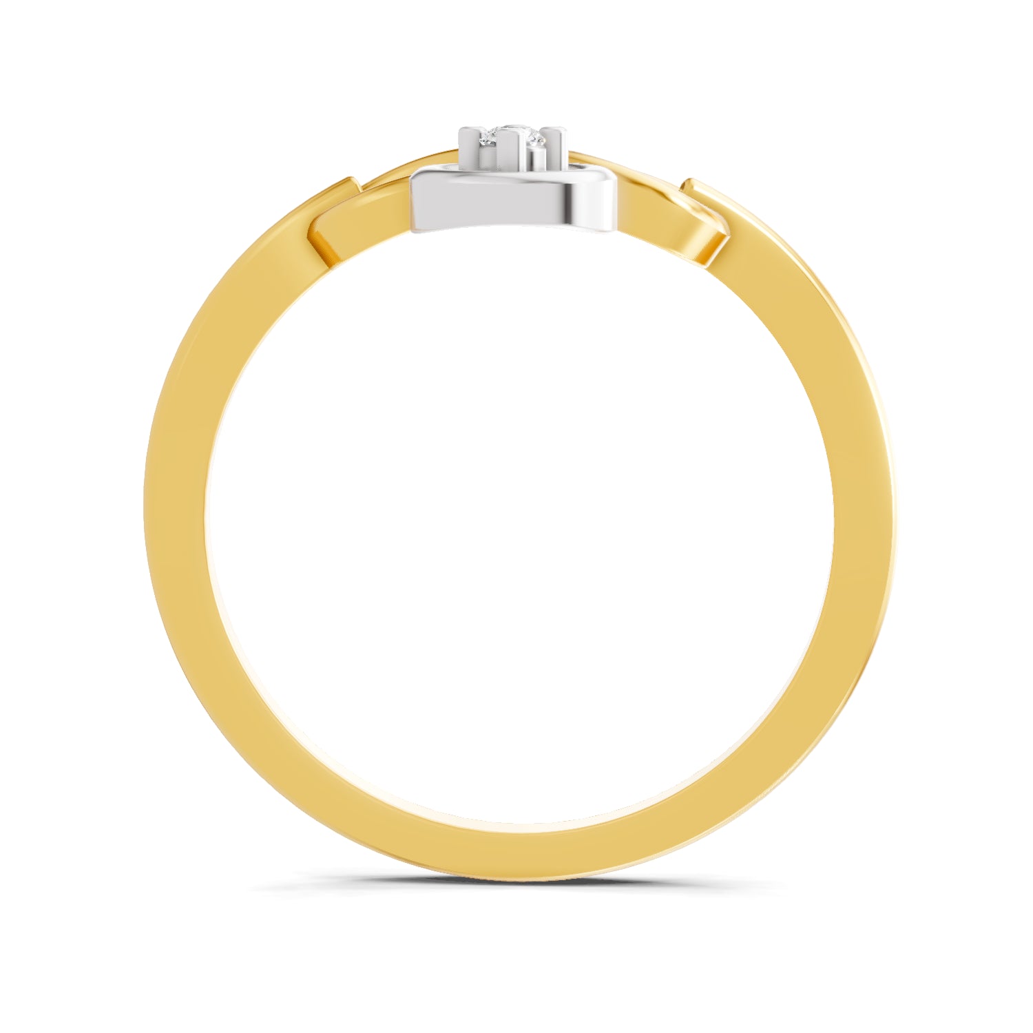 0.02 Carat  | 925 Sterling Silver Gold Plated Infinity Ring