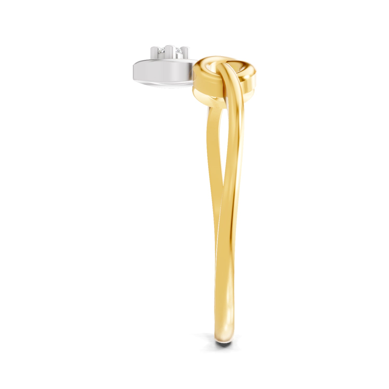 0.02 Carat  | 925 Sterling Silver Gold Plated Infinity Ring
