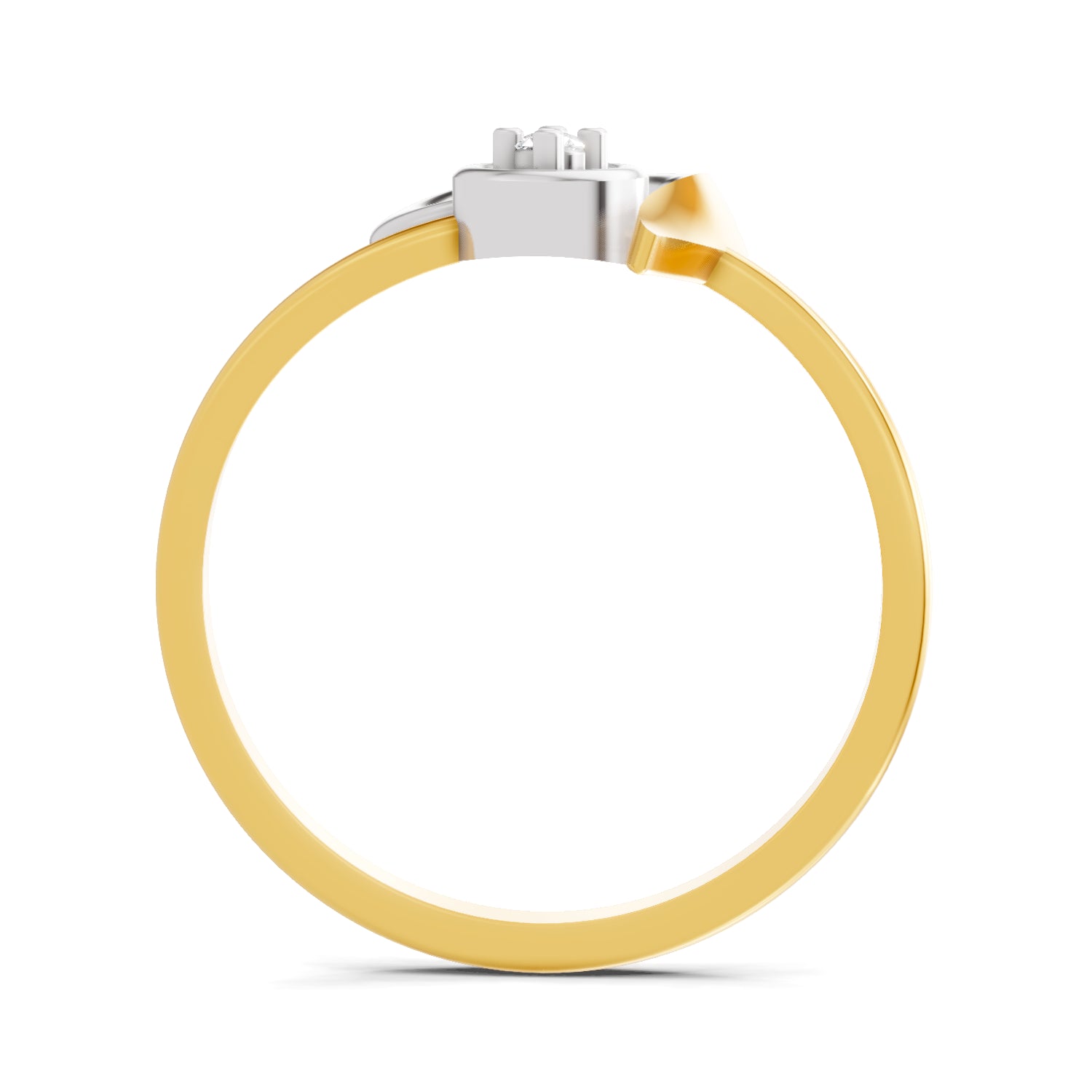 0.02 Carat  | 925 Sterling Silver Gold Plated Heart Ring
