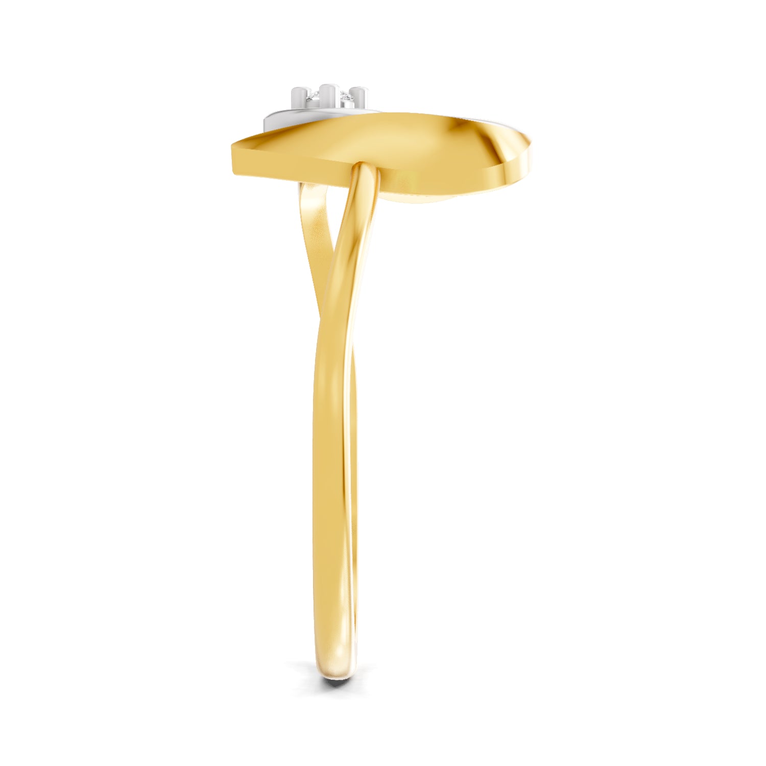 0.02 Carat  | 925 Sterling Silver Gold Plated Heart Ring