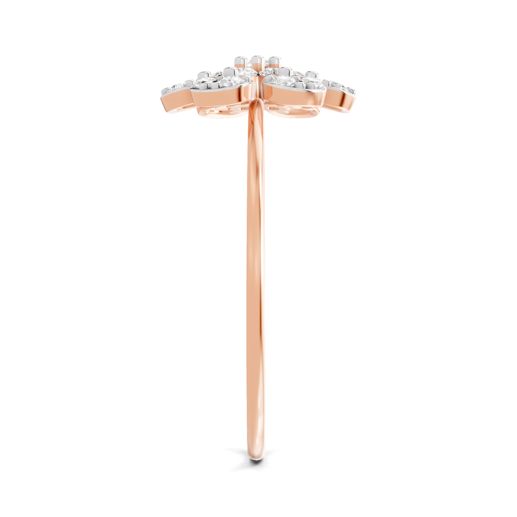 Sparkles Lab Grown Diamond 0.25 studded blossoms Ring| 14K Rose Gold