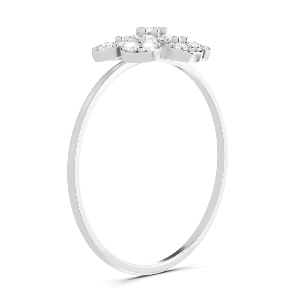 Sparkles Lab Grown Diamond 0.25 studded blossoms Ring| 14K White Gold