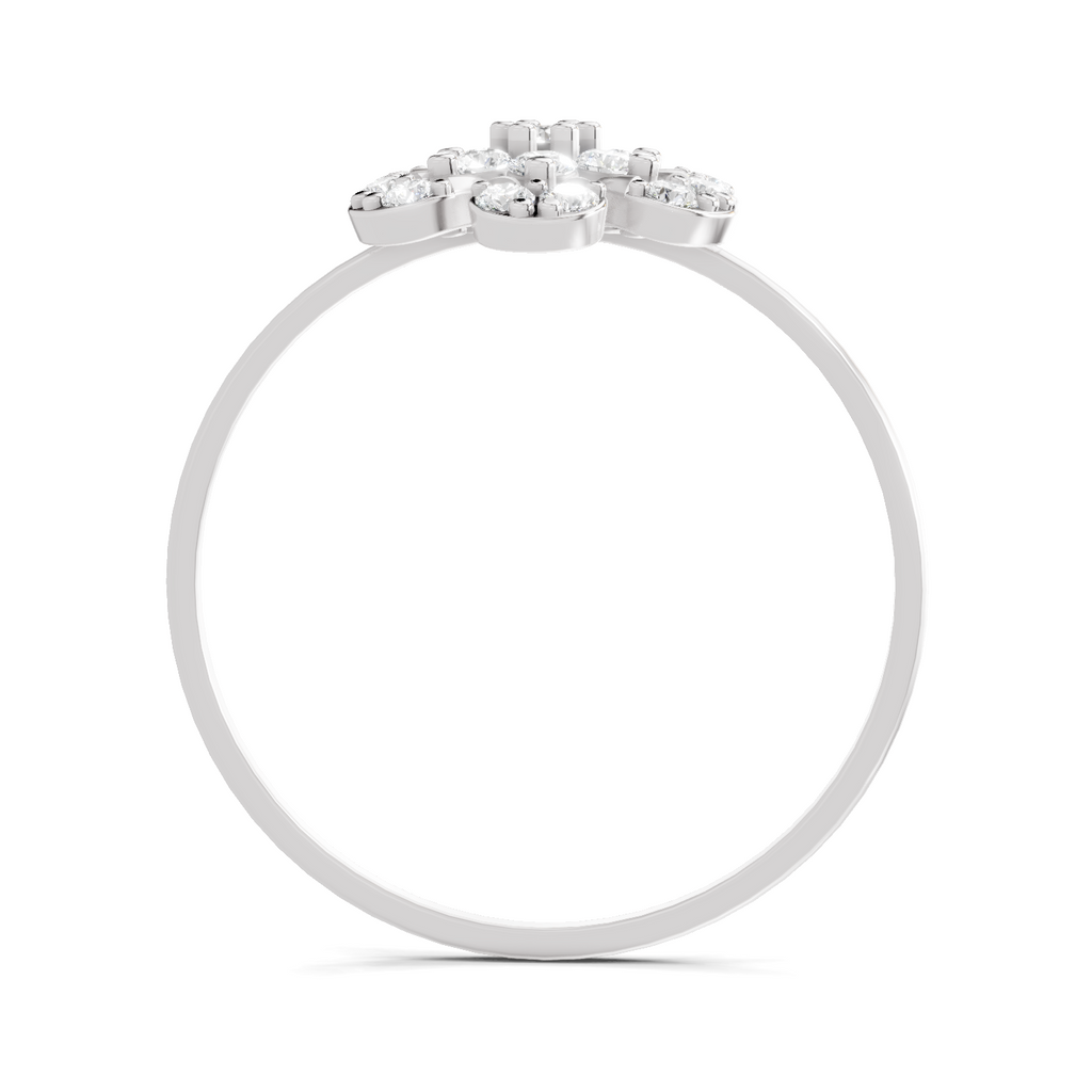 Sparkles Lab Grown Diamond 0.25 studded blossoms Ring| 14K White Gold