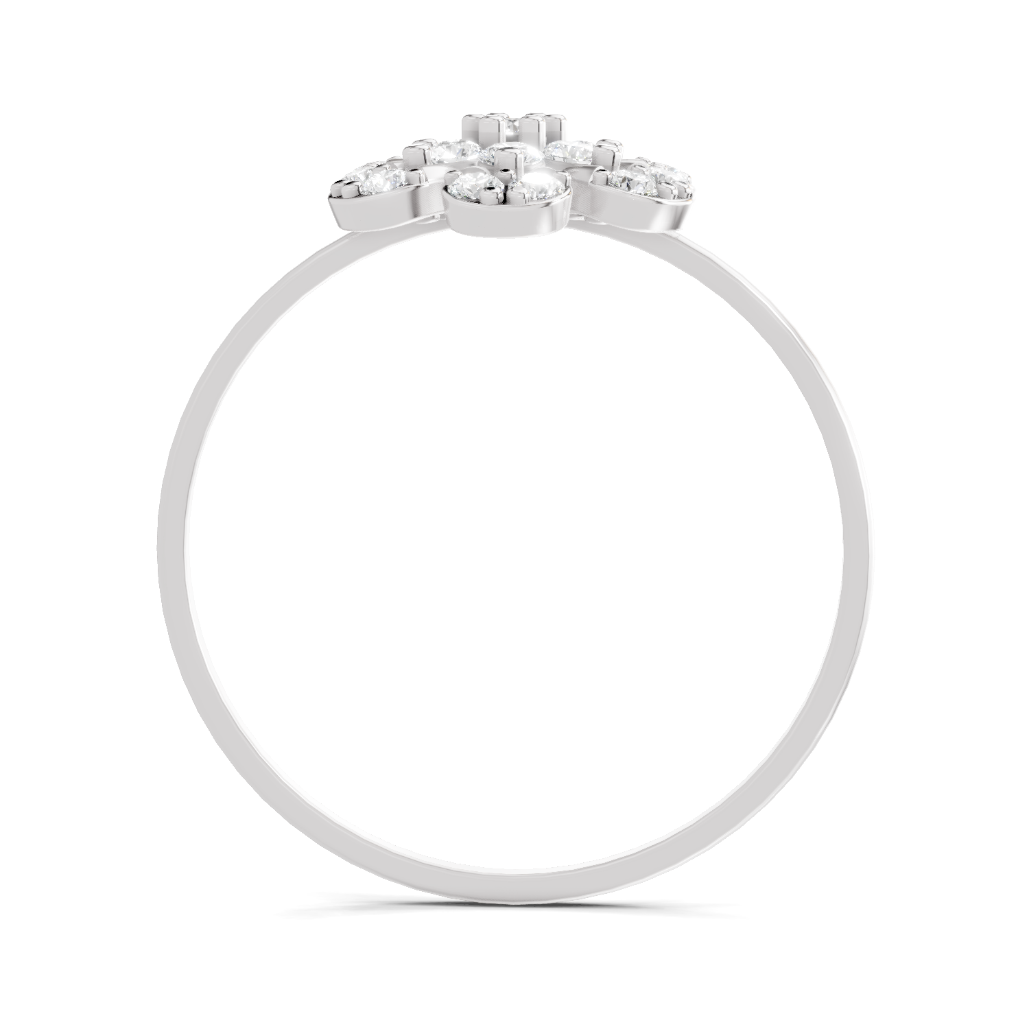 Sparkles Lab Grown Diamond 0.25 studded blossoms Ring| 14K White Gold