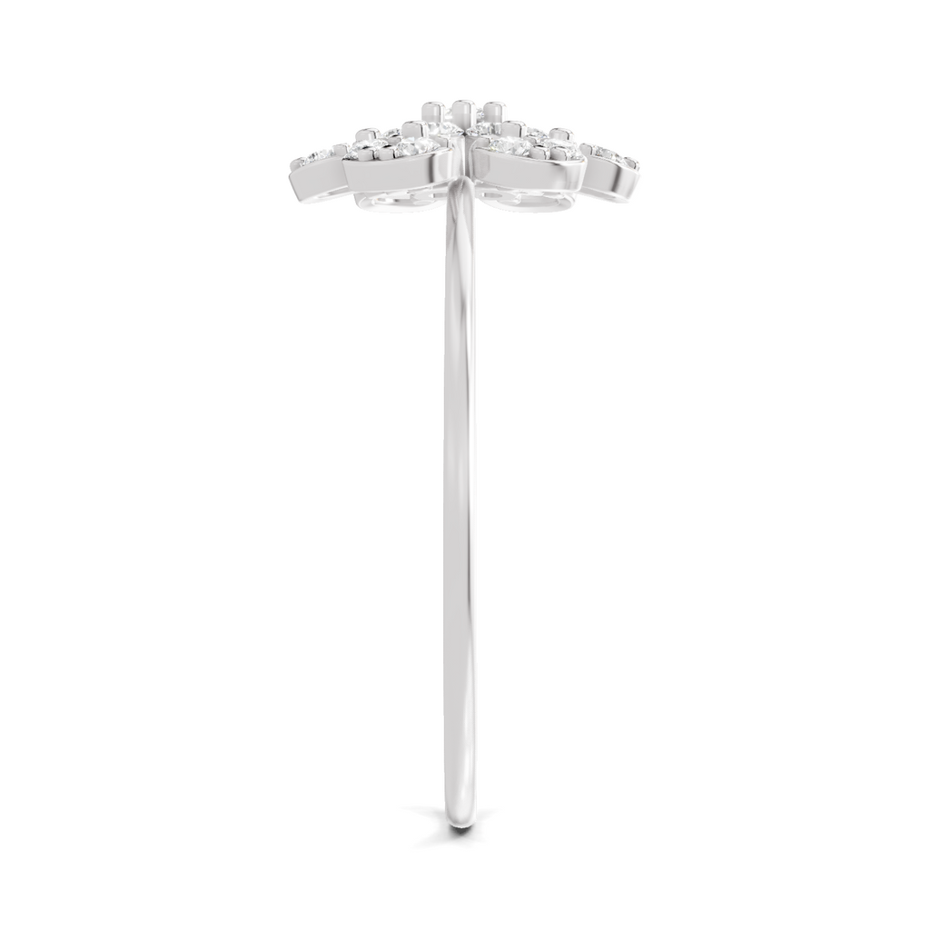 Sparkles Lab Grown Diamond 0.25 studded blossoms Ring| 14K White Gold