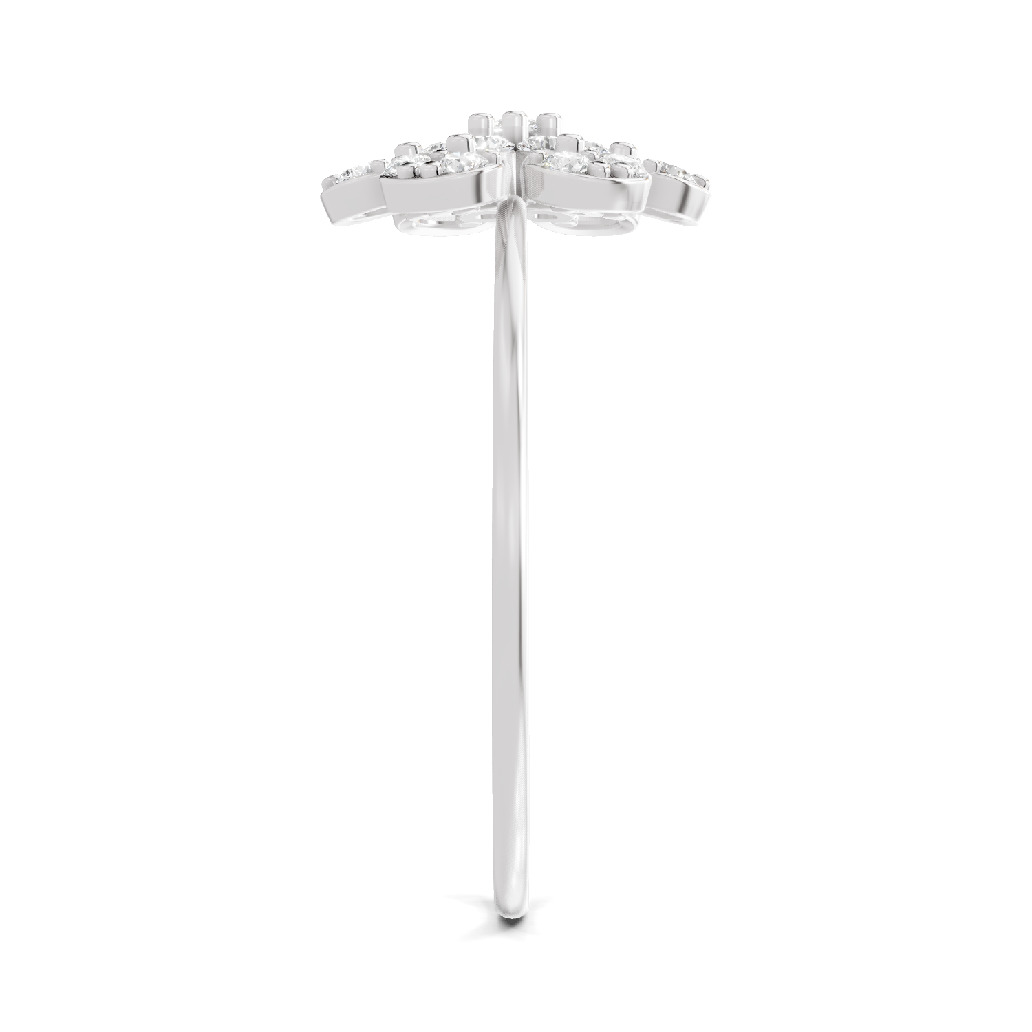 Sparkles Lab Grown Diamond 0.25 studded blossoms Ring| 14K White Gold