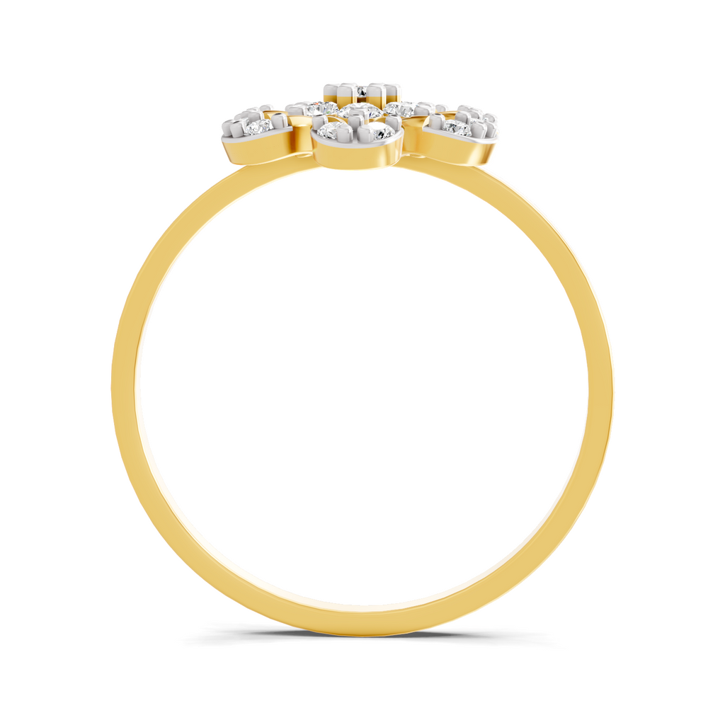 Sparkles Lab Grown Diamond 0.25 studded blossoms Ring| 14K Yellow Gold
