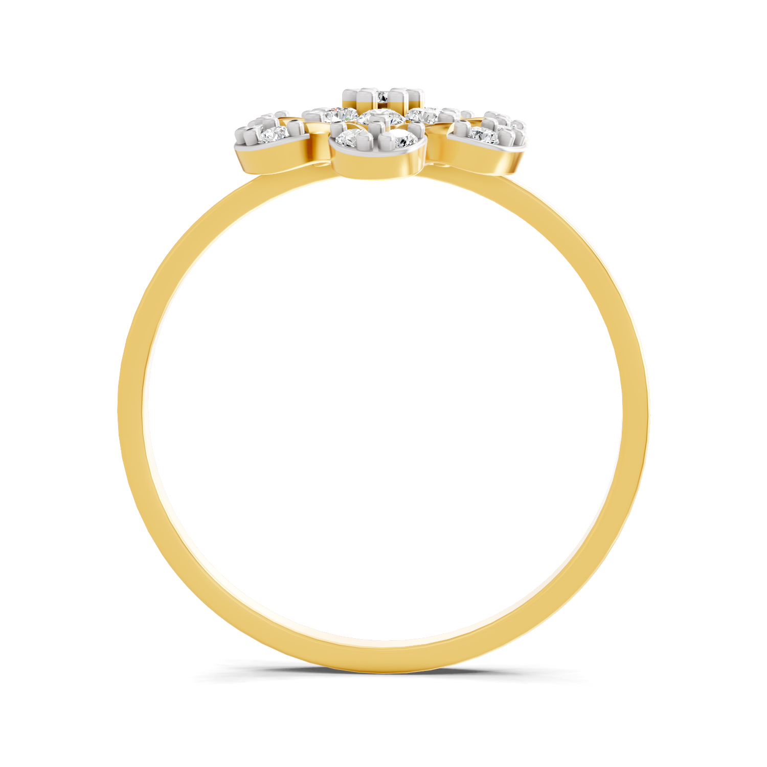 Sparkles Lab Grown Diamond 0.25 studded blossoms Ring| 14K Yellow Gold