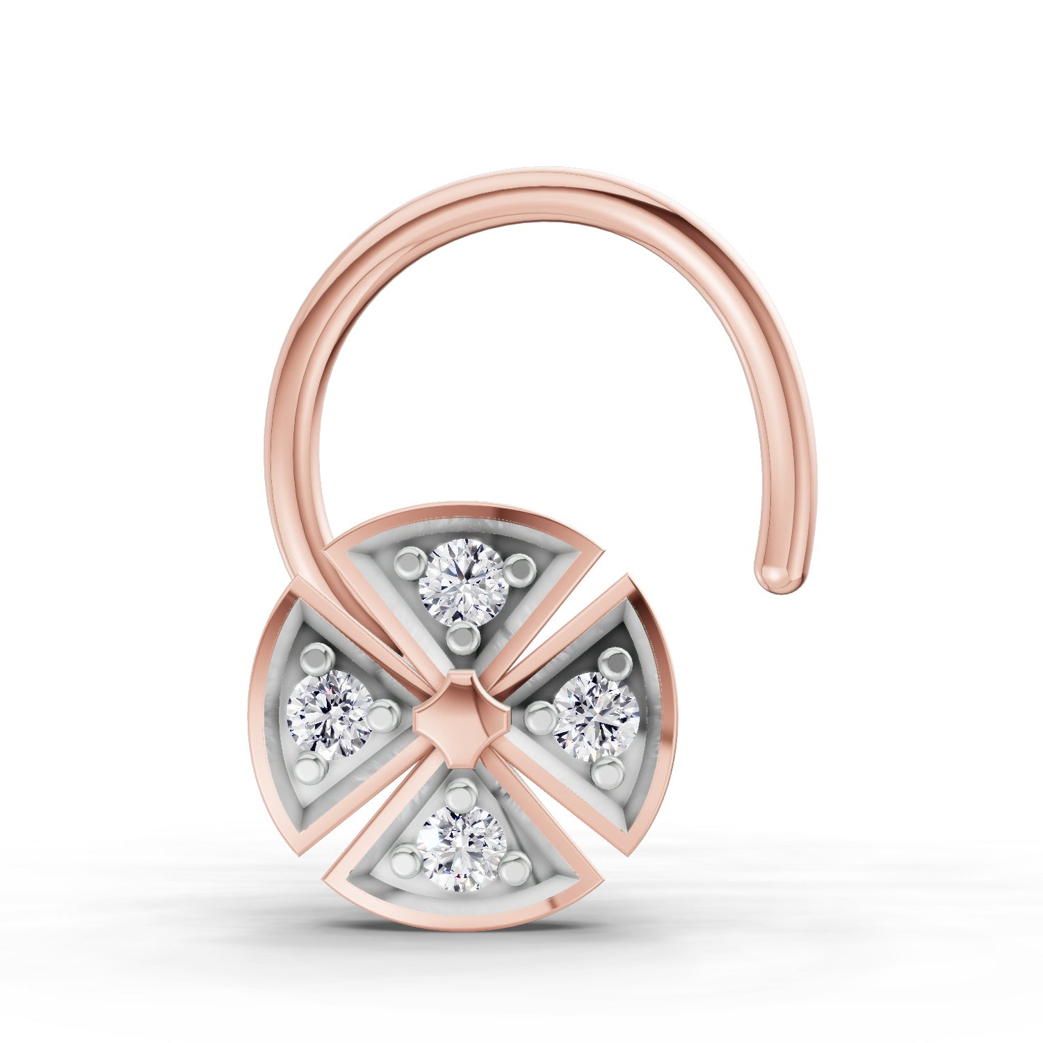 0.01 Carat Round Shape Diamond Nose Pin | 14K Rose Gold (Copy)