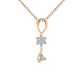 0.1 Ct Floral Diamond Pendant Necklace in 14Kt