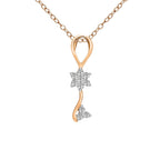 0.1 Ct Floral Diamond Pendant Necklace in 14Kt
