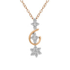 0.15 Ct Floral Diamond Pendant Necklace in 14Kt