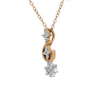 0.15 Ct Floral Diamond Pendant Necklace in 14Kt