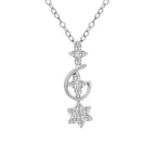 0.15 Ct Floral Diamond Pendant Necklace in 14Kt