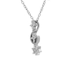 0.15 Ct Floral Diamond Pendant Necklace in 14Kt