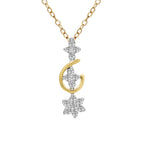 0.15 Ct Floral Diamond Pendant Necklace in 14Kt