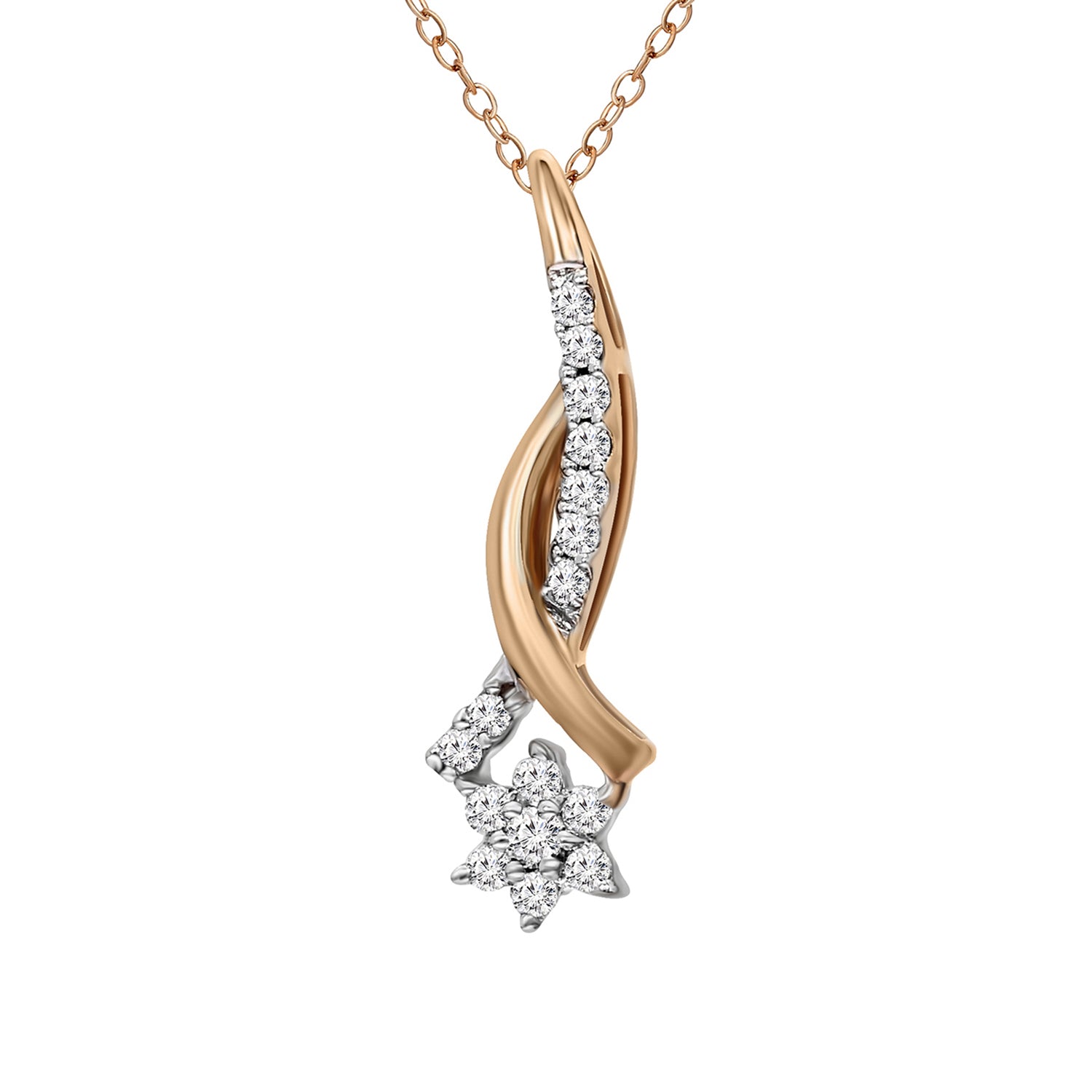0.16 Ct Diamond Pendant Necklace in 14Kt