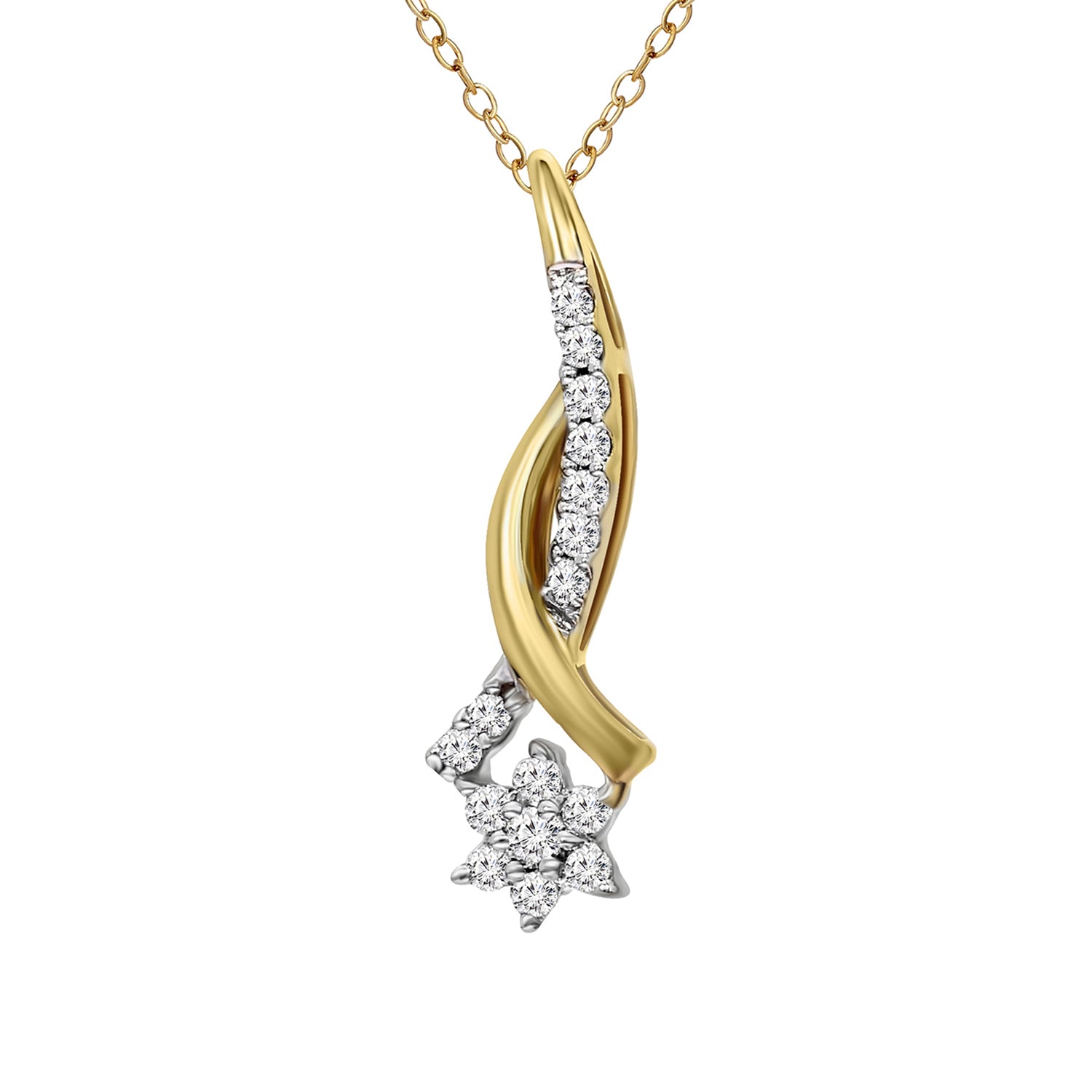 0.16 Ct Diamond Pendant Necklace in 14Kt