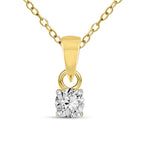 0.1 Ct Classic Solitaire Diamond Pendant Necklace in 14Kt