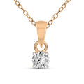 0.2 Ct Classic Solitaire Diamond Pendant Necklace in 14Kt