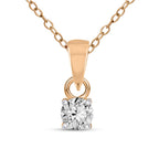 0.2 Ct Classic Solitaire Diamond Pendant Necklace in 14Kt