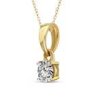 0.2 Ct Classic Solitaire Diamond Pendant Necklace in 14Kt