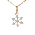 0.16 Ct Flower Blossom Diamond Pendant Necklace in 14Kt